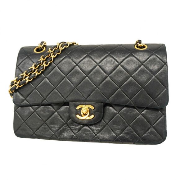 Chanel Matelasse Shoulder Bag Black Lambskin Gold Hardware  Women's - Picture 1 of 16